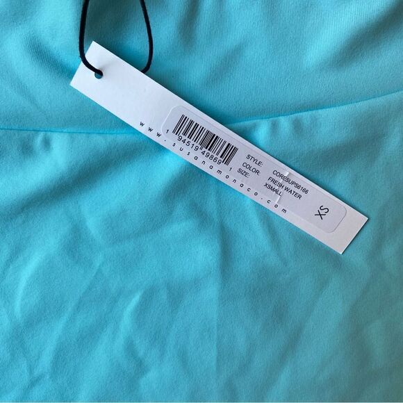 Susana Monaco Core Essential Mini Skirt XS NWT Fresh Water Blue - Picture 3 of 3